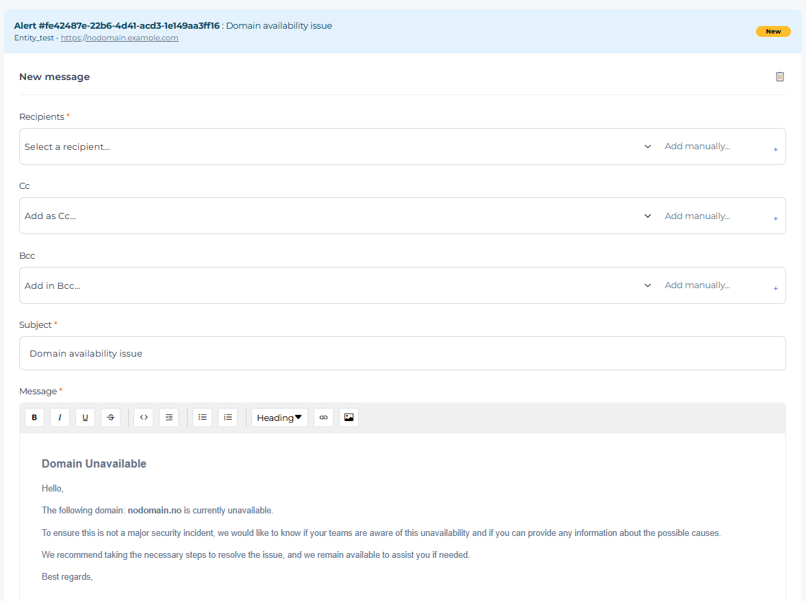 email notification